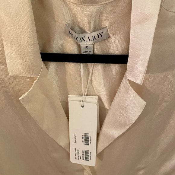 Shona Joy La Lune Lounge Shirt Dress - Cream, Small (US 4) - Picture 4 of 5